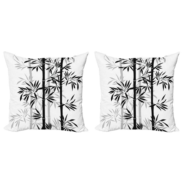 East Urban Home Kissenbezug, BambusBaumBlätter, Bambus, Weiß schwarz